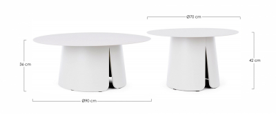 Комплект кофейных столиков Garden Relax Bryan алюминий белый Фото 2