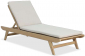 Шезлонг-лежак деревянный с матрасом Tagliamento Eloise акация, ткань песочный Фото 3