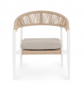 Кресло лаунж плетеное с подушкой Garden Relax Jandia алюминий, роуп, полиэстер белый, бежевый Фото 3