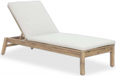Шезлонг-лежак деревянный с матрасом Tagliamento Fairfield акация, ткань песочный Фото 1