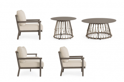 Комплект лаунж мебели Garden Relax Lanai алюминий, олефин какао Фото 8