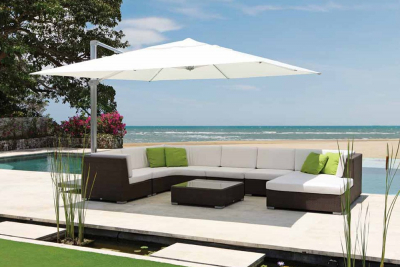 Зонт профессиональный Skyline Design Kingston алюминий, sunbrella серебристый, натуральный Фото 6