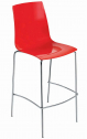 Стул пластиковый барный PAPATYA X-Treme BSL сталь, поликарбонат хромированный, красный Фото 1