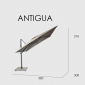 Зонт профессиональный Skyline Design Antigua алюминий, sunbrella серебристый, серый Фото 2
