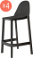 Комплект пластиковых барных стульев Scab Design Piu Set 4 стеклопластик антрацит Фото 1