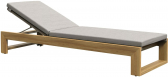 Шезлонг-лежак деревянный с матрасом JANUS et Cie Matisse Teak тик, алюминий, поливинил натуральный, мокко Фото 1