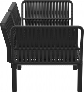 Диван пластиковый двухместный с подушками Siesta Contract Portofino Lounge стеклопластик, полипропилен, полиэстер черный, темно-серый Фото 8