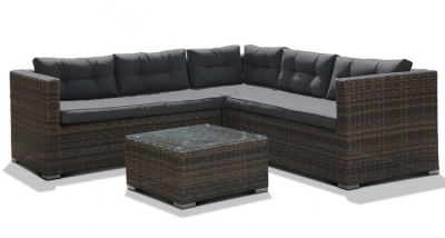 Комплект плетеной мебели Afina AFM-303A Brown/Olive сталь, искусственный ротанг коричневый, серый Фото 2