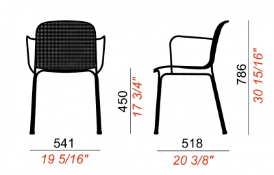 Кресло металлическое Colos Villa 2 нержавеющая сталь Фото 2