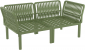 Диван пластиковый двухместный с подушками Siesta Contract Portofino Lounge стеклопластик, полипропилен, полиэстер зеленый, бежевый Фото 14