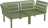 Диван пластиковый двухместный с подушками Siesta Contract Portofino Lounge стеклопластик, полипропилен, полиэстер зеленый, бежевый Фото 14