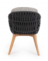 Кресло плетеное с подушками Garden Relax Tamires тик, алюминий, роуп, олефин натуральный, антрацит, серый Фото 4