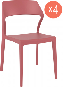 Комплект пластиковых стульев Siesta Contract Snow Set 4 стеклопластик марсала Фото 1