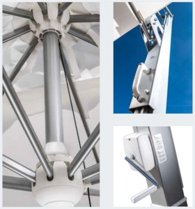 Зонт профессиональный Scolaro Galileo Inox алюминий, акрил стальной, слоновая кость Фото 6