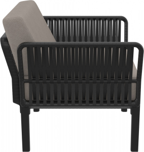 Кресло пластиковое с подушками Siesta Contract Portofino Lounge стеклопластик, полипропилен, полиэстер черный, светло-коричневый Фото 10