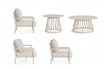 Комплект лаунж мебели Garden Relax Lanai алюминий, олефин песочный Фото 6