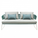 Диван плетеный с подушками Scab Design Lisa Sofa Filo сталь, морской канат, ткань sunbrella лен, ментоловый, лед Фото 4
