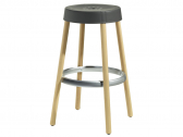 Табурет барный пластиковый Scab Design Natural Gim бук, технополимер натуральный бук, антрацит Фото 1