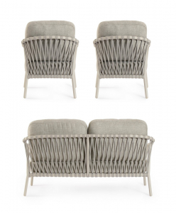 Комплект металлической лаунж мебели Garden Relax Edvige алюминий, роуп, олефин бежевый Фото 8