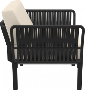 Кресло пластиковое с подушками Siesta Contract Portofino Lounge стеклопластик, полипропилен, полиэстер черный, бежевый Фото 10