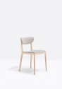 Стул деревянный с мягкой обивкой PEDRALI Tivoli ясень, ткань беленый ясень, светло-серый Фото 6