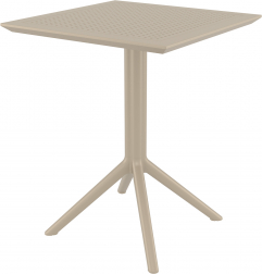 Стол пластиковый складной Sky Folding Table 60, бежевый, 600х600х740 мм