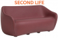 Диван пластиковый двухместный SLIDE Reborn Second Life полиэтилен гибискус красный Фото 1