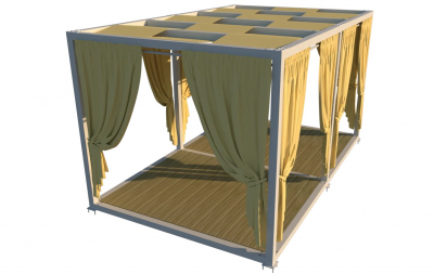 Шатер металлический со шторами ReeHouse Mercury Grand алюминий, полиэстер Фото 5