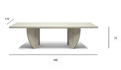 Стол обеденный деревянный SNOC Ralph Ash тик, керамика пепельный Фото 2