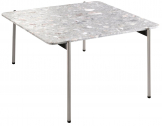 Столик кофейный PEDRALI Blume алюминий, сталь, искусственный камень серебристый, серый мрамор Фото 1
