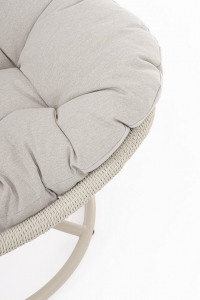 Кресло лаунж плетеное с подушкой Garden Relax Azores сталь, роуп, полиэстер бежевый Фото 7