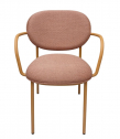 Кресло металлическое с обивкой PEDRALI Stiel сталь, ткань медовый, розовый Фото 4