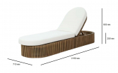 Шезлонг-лежак деревянный с матрасом Tagliamento Osun акация, ткань песочный Фото 2