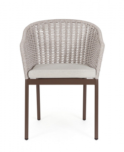 Кресло плетеное с подушкой Garden Relax Salines алюминий, роуп, олефин шоколадный Фото 4