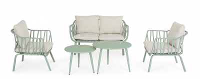 Комплект лаунж мебели Garden Relax Nixie сталь, полипропилен, полиэстер зеленый шалфей Фото 3