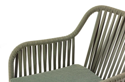 Кресло плетеное с подушкой Grattoni Beverly алюминий, роуп, олефин зеленый Фото 6