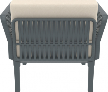 Кресло пластиковое с подушками Siesta Contract Portofino Lounge стеклопластик, полипропилен, полиэстер темно-серый, бежевый Фото 8