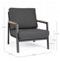 Кресло металлическое с подушками Garden Relax Jalisco алюминий, тик, акрил антрацит, тик, темно-серый Фото 2