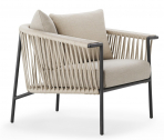 Кресло плетеное с подушками Robertirattan Corolle нержавеющая сталь, роуп, ткань Фото 14