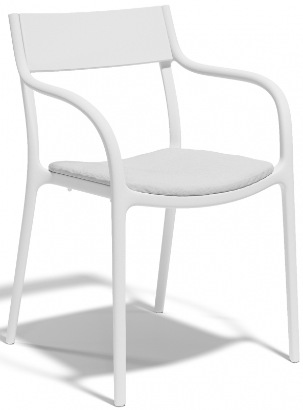 Кресло пластиковое с обивкой Madison Upholstered, белый