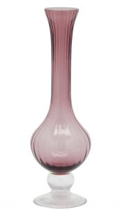 Ваза с длинным горлышком Полосы EDG Vase стекло античный розовый Фото 3