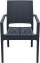 Кресло пластиковое плетеное Siesta Contract Ibiza стеклопластик антрацит Фото 17