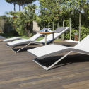 Шезлонг-лежак с обивкой Rever Wave сталь, батилин Фото 11