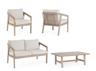 Комплект лаунж мебели Garden Relax Kalimera алюминий, роуп, олефин древесный Фото 4