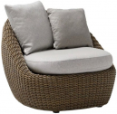 Лаунж-кресло плетеное с подушками POINT Heritage алюминий, искусственный ротанг, ткань коричневый Фото 1