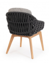 Кресло плетеное с подушками Garden Relax Tamires тик, алюминий, роуп, олефин натуральный, антрацит, серый Фото 5