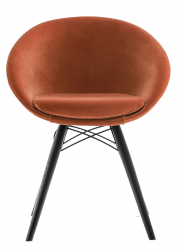 Кресло с обивкой на деревянных ножках-thumbs-Фото1