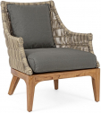 Кресло плетеное с подушками Garden Relax Keilani тик, алюминий, искусственный ротанг, олефин натуральный, серый Фото 1
