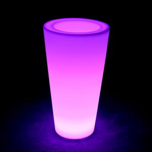 Кашпо пластиковое светящееся LED Cone полиэтилен белый Фото 7