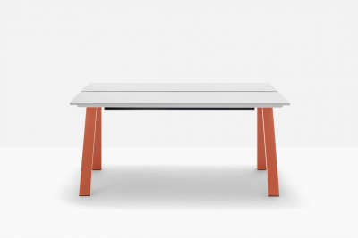 Стол ламинированный с каналом для протяжки проводов PEDRALI Arki-Table Desk сталь, ЛДСП белый Фото 6